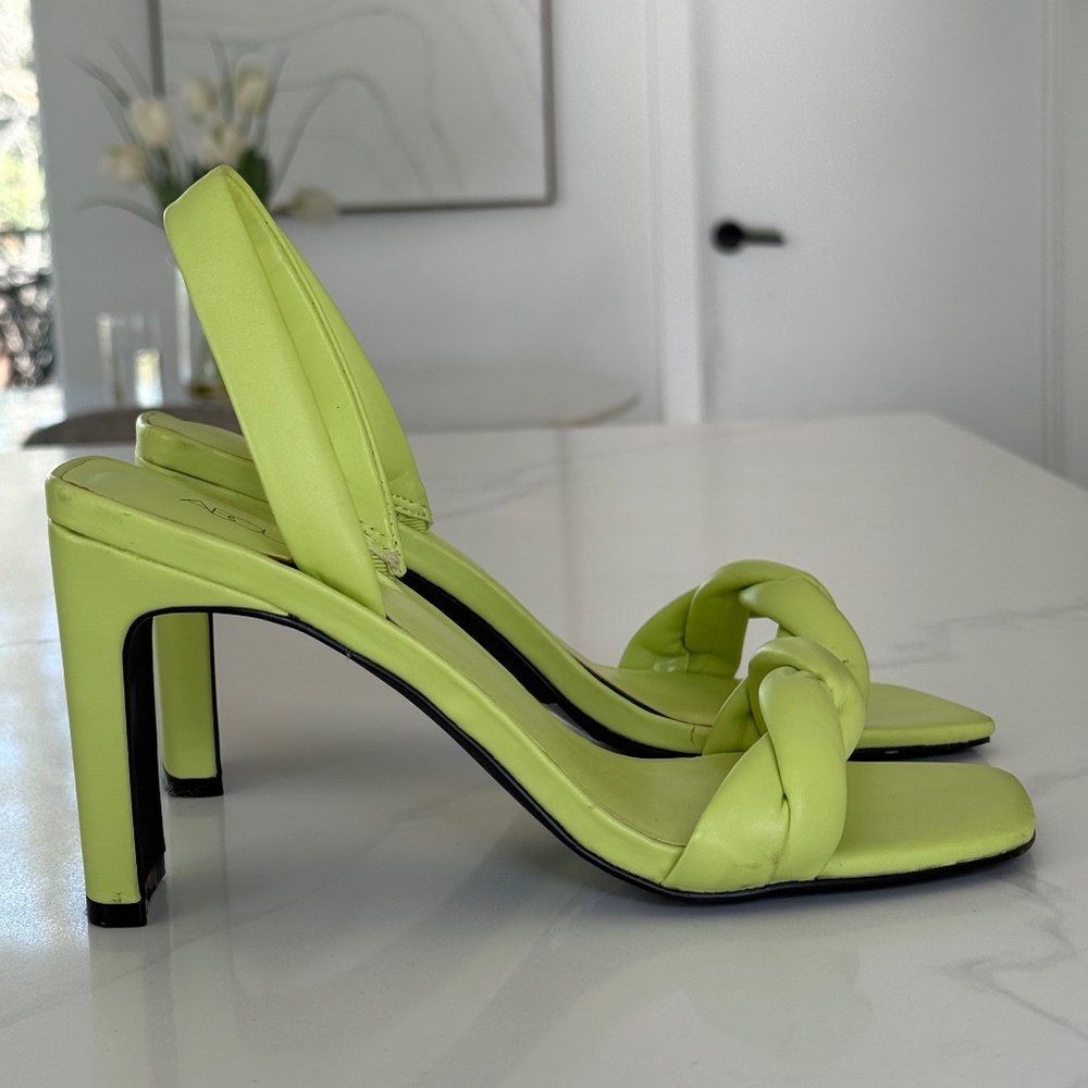 Abound Ryleigh Braided Square-Toe Sandals in Green Pear